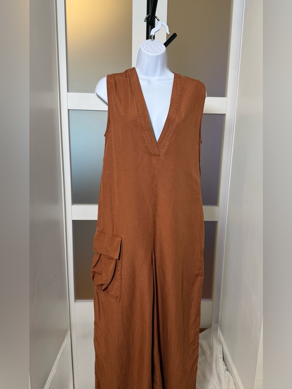 COS Rust-Brown Wide-Leg Utility Jumpsuit - Picture 2 of 16